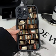 Phone Case For Samsung S24 S23 S25 S22 S21 Plus Ultra S23 S24 FE Book Shelf Creative Pattern Soft Sh