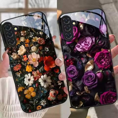 Luxury Retro Floral Phone Case For Samsung Galaxy S25 S24 S23 S22 S21 S20 S10 S10E Edge Ultra Plus F