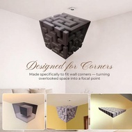 3D Optical Illusion Corner Stick 3D Wall Art Optical Illusion Corner Wall Decal Abstract Geometric W