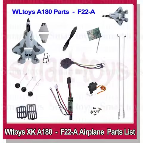 Wltoys XK A180 Servo Receiver Brushless Motor ESC Cover Blades Landing Gear Screws Pull Rod Propelle