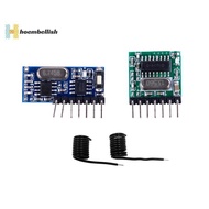 <Hoembellish> 433Mhz Wireless RF 4 Channel Output Receiver Module and Transmitter EV1527 Code well
