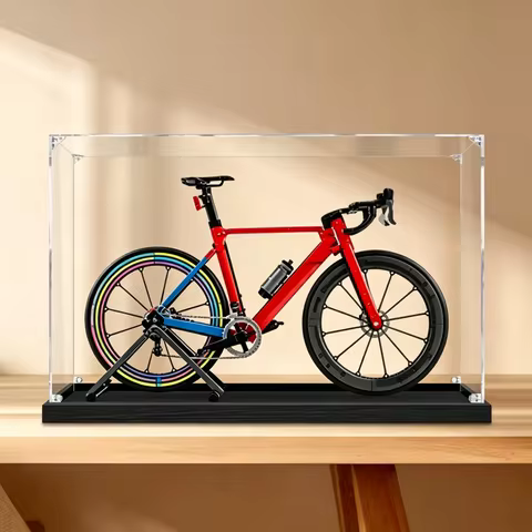 Acrylic Transparent Display Box for lego 11380 Road Bike Dustproo Display Box Showcase(25.5 x 9.8 x 