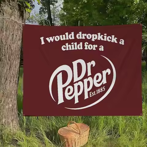 D-Dr Pepper Cartoon Retro Flags Multiple Choice Living Studio Booth Interior Decoration Banner