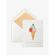 (PO) SMYTHSON Love Cherry On Top graphic-print greetings card 15cm x 11cm