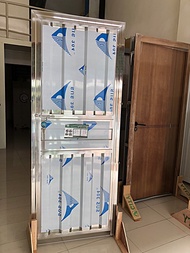 CITY ประตูสแตนเลสอย่างดี สำเร็จรูป ขนาด 80x200 cm ขนาด 90x200cm