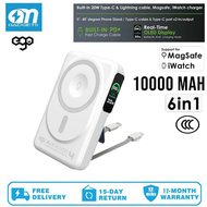 EGO AllyDelivery 4 @Magsafe 3c Certified 10000mAh 6in1 powerbank With Built-in Lightning cable Type 