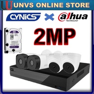 DAHUA X CYNICS 4Channel Set 4CH Camera Set Up To 2MP 1080P  (Free p2p phone online apps)