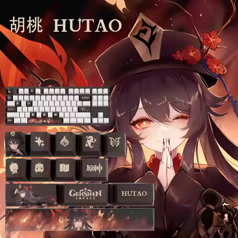 Hutao New design Genshin impact keycaps OEM Profile 14keys MINI SET PBT dye sub keycaps