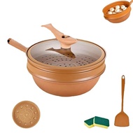 DZANNC non-stick frying pan non-stick prevention frying pan non-stick lightweight IH compatible frying pan for low-pressure simmering