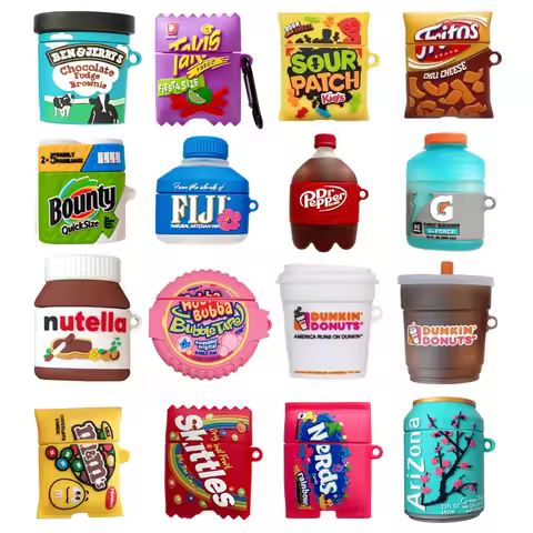 Ice Cream Snacks Earphone Case for AirPods 4 2024 Silicone Earphone Charging Cover for AirPods Pro 2