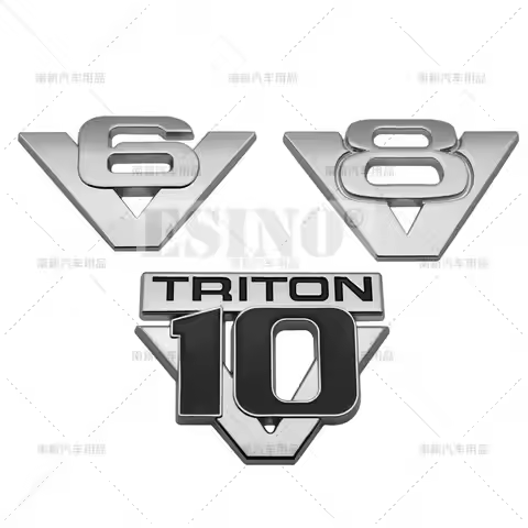 Car Styling 3D V6 V8 V10 Triton Metal Zinc Alloy RearTrunk Fender Adhesive Badge Body Tailgate Emble