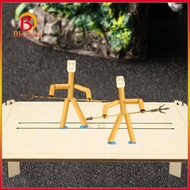 [Blesiya1] Wooden Fencing Puppets Game Fun Desktop Thread Puppet Game for Children Kids