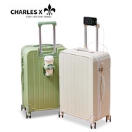 CHARLES X กระเป๋าเดินทาง กระเป๋าเดินทาง ABS+PC รับประกัน 5 ปี ขนาด 20/24 นิ้ว ทนทาน วัสดุแข็ง ผิวเรียบ