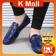 KMALL Oxfords &amp; Lace-Ups Crocodile Pattern Men Shoes Casual Office Kasut Lelaki Kasut Kerja Lelaki Hitam Biru