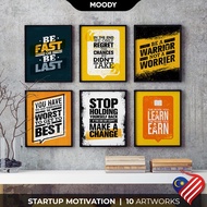 MOODY MOTIVATIONAL Framed Poster | Startup Motivational Series Poster Frame | Wall Art Wall Decor | 