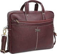Leather 15.5 inch Laptop Messenger Bag for Men I DIMENSION : L-15.5 inch W-4 inch H-11 inch, Brown,