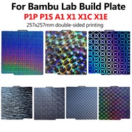 For Bambu Lab P1P P1S A1 X1 X1C Build Plate 257x257mm Double Sided Spring Steel Sheet PEI PEO PET H4