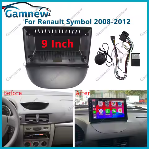 9 Inch Car Frame Fascia Adapter Android Radio Dash Fitting Panel Kit For Renault Symbol 2008-2012