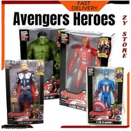 Superhero Avengers Figure Light Captain America Hulk Thor Ironman Spiderman Toy Man Marvel Hero