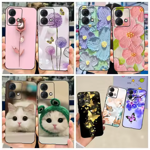 For Motorola Moto G84 5G Case 2023 New Stylish Butterfly Cat Slim Black Silicone Soft TPU Phone Cove