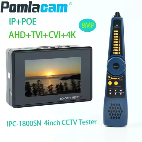 4K H.265 IP CVBS 1080P 8MP TVI CVI AHD 5-IN-1 Camera TestBuild in Battery Security Tester Monitor Vi