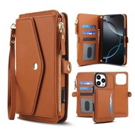 codCrossbody Detachable Magnetic Wallet Phone Cover For iPhone 16 Pro Max 16e 15 Plus 14 13 12 MIni