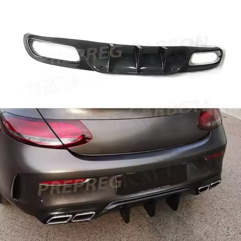 Carbon Fiber For Benz C Class C205 C63 C43 AMG Sport Coupe 2 Door 2015 - 2019 Rear Lip Spoiler Diffu
