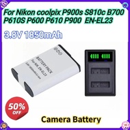 New Replacement Camera Battery EN EL23 EN-EL23 3.8V 1850mAh with charger for Nikon Coolpix P900s S81