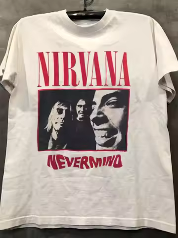 Nirvana Band Kurt Cobain American Vintage Rock T-shirt Hip Hop Street Clothing Men Oversized Cotton 