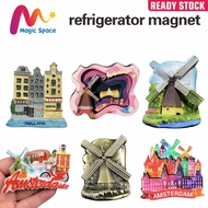 **Dutch Amsterdam Fridge Magnets | Windmill & Canal House Resin & Wood Collection | Magnetic Travel 