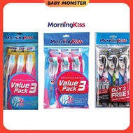 (BUY 2 FREE 1) 3pcs MorningKiss Toothbrush Morning Kiss Tooth Brush EZ Deluxe Optimus Charcoal VALUE