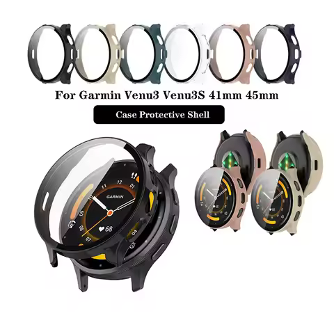 2in1 Tempered Glass Case For Garmin Venu 3 3S Protective Cover Bumper Venu3 Venu3S Screen Protector 
