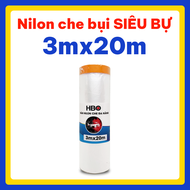 Nilon che bụi băng keo nilon che sơn màng nilon che nội thất loại siêu bự 4mx20m (Diện tích che phủ