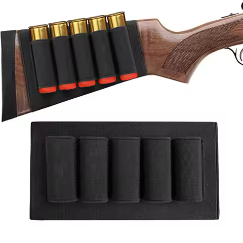 Hunting Shotgun Cartridge Belt Airsoft Tactical 5 Shotgun Shell 12 / 20GA Bandolier Gauge Ammo Holde