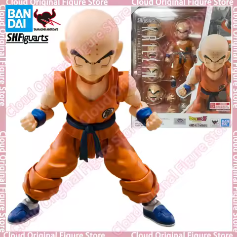 In Stock 100% Original Bandai SHFiguarts Dragon Ball Z Shf Krillin PVC Action Figures Anime Model To