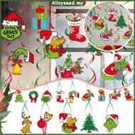 ✥Alloyseed✥【High Quality】 Green Monster Christmas Decorations Grinch Christmas Tree Decorations Chri