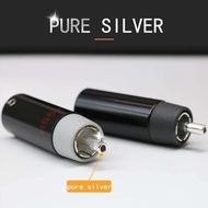 Audio accessories 4pcs 99.999 5N Pure Silver RCA Durable & Clear Sound Home Theater Hi-Fi Systems Ca