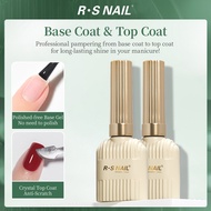 RSNAIL 2Pcs No Wipe Gel Top Coat and Base Coat Set, High Gloss Clear Long Lasting Base and Top Coat,