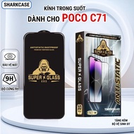Poco C71 premium transparent tempered glass sharkcase phone screen protector