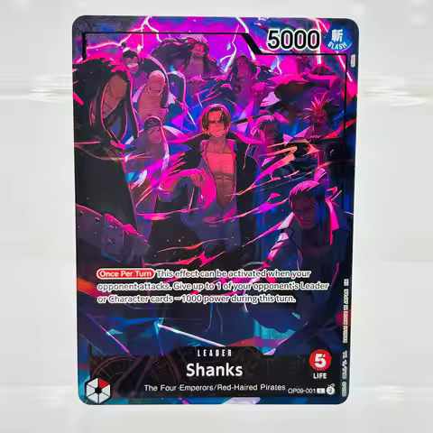 One Piece EN OP09-001 Shanks DIY Holographic Textured Premium Anime Collection Card