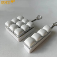 [DEMO3] Fidget Keychain, DIY Keyboard Keys Button Finger Keyboard Cap,  Steamed Bread Keycap 3/4/9Ke