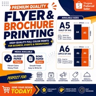 Flyer Printing A5/A6 | Premium Brochure Printing | Glossy 120gsm & Bond Paper 80gsm | 50pcs & 100pcs