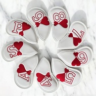 โคเว่อชุดเหล็ก แม่เหล็ก Magnet Embroidered Red Heart Shape Golf Iron Cover
