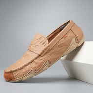Spring Summer Mens Driving Moccasins High Quality Fashion Mens Crocodile Grain PU Leather Casual com