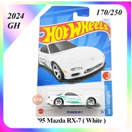 Hot Wheels JDM Diecast Cars 1995 Mazda RX-7 (White) 2024 HW J-Imports Series 95 Mazda rx7