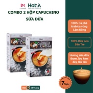 Combo 2 hộp cà phê hòa tan capuchino vị sữa dừa 4 in 1 Hạt A Cafe - hộp 216g x 2 - cafe rang xay ara
