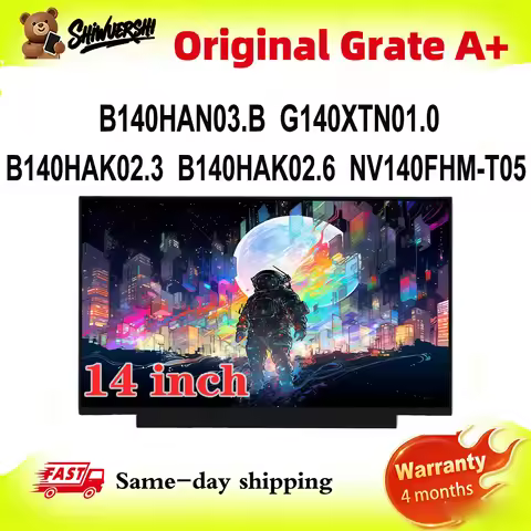 Original New A+ 14 inch Slim Laptop Lcd Screen Panel B140HAK02.3 B140HAK02.6 NV140FHM T05 B140HAN03.