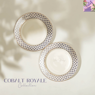 Violet Flamingo - Cobalt Royale Collection ชุดน้ำชา & จาน วัสดุ Bone China สไตล์ผู้ดี ชุดน้ำชาสไตล์ย