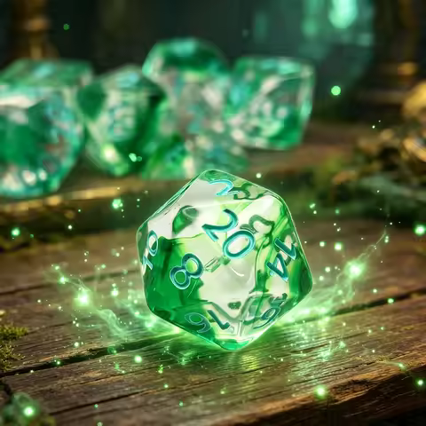 7pcs fresh green tone dice set, finely, rolling smooth polyhedral dice, festival accessories, pool p