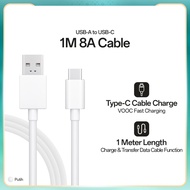 8 Ampere Micro USB-A to USB-C Data Cable 1M 8A VOOC Cable White